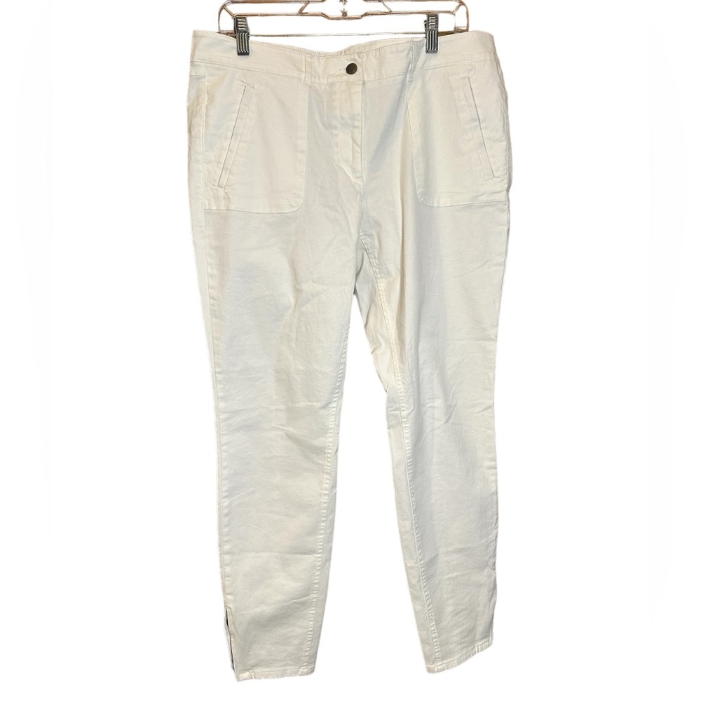 LOFT White Cotton Pants, size 12‎ nwt